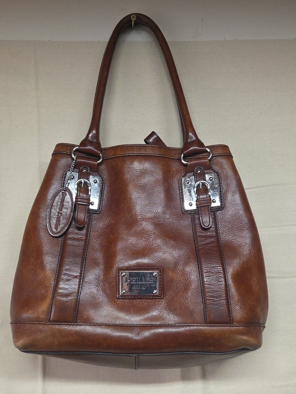 Pelle Studio Cognac Brown Leather Shoulder Bag